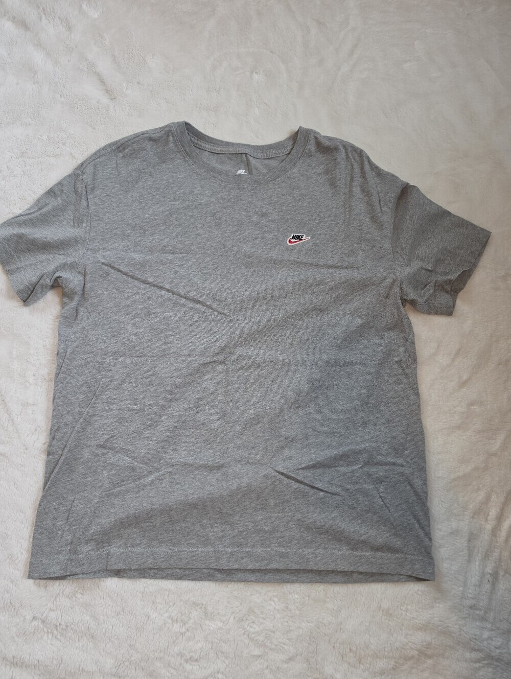Nike Heather Gray Logo Tee Women's Medium Embroidered Short Sleeve